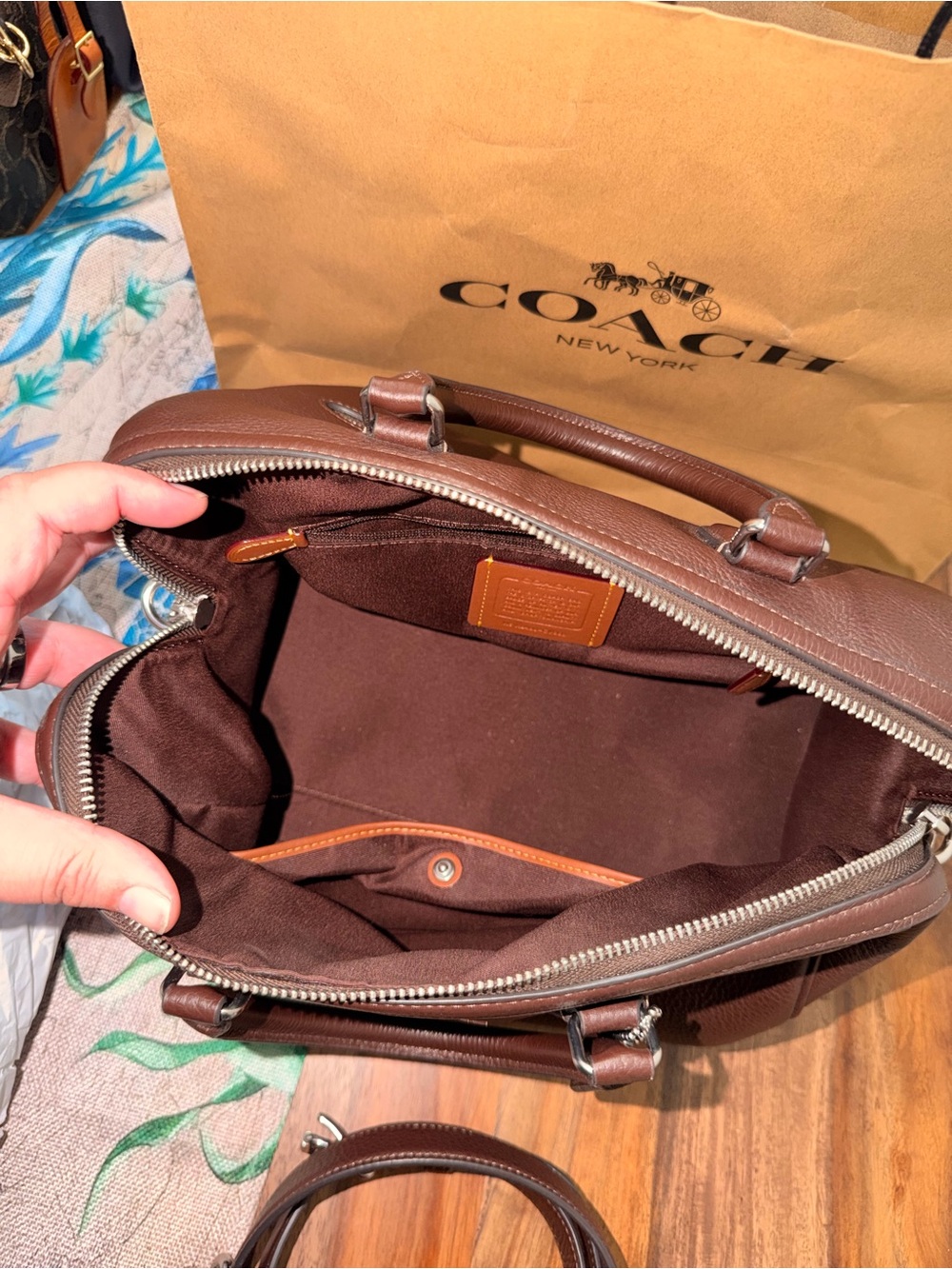 Coach Rowan Large Satchel Maple - Picture 2 of 12